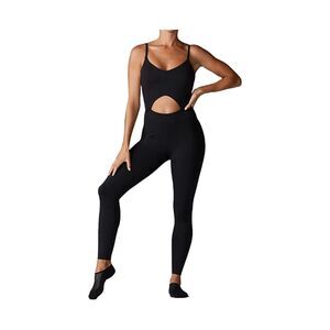 TAVI ACTIVE Womens Small Black Alignment Bodysuit Cut Out Pull On Stretch $144